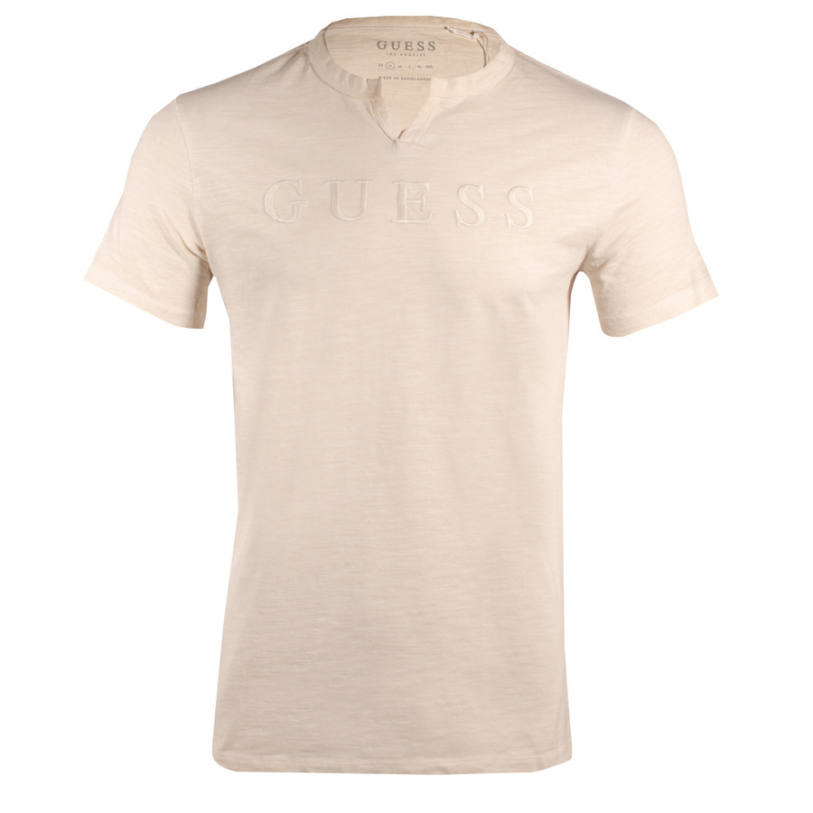 T-Shirt Męski GUESS X3YI10 KAK90 Beżowy