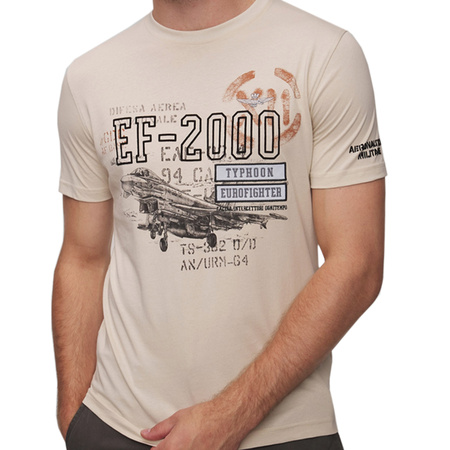 T-shirt Męski Aeronautica Militare 242TS2325J641 Beżowy