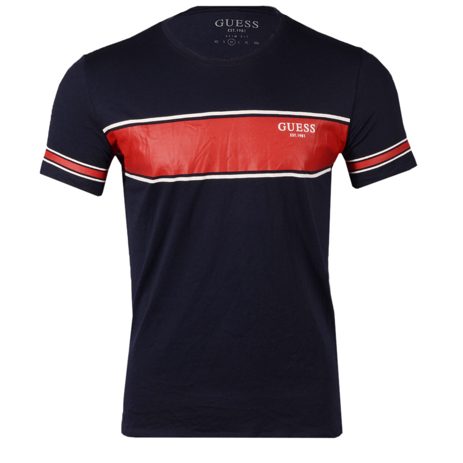 T-Shirt Męski GUESS Logo M1YP59 KAR40 Granatowy