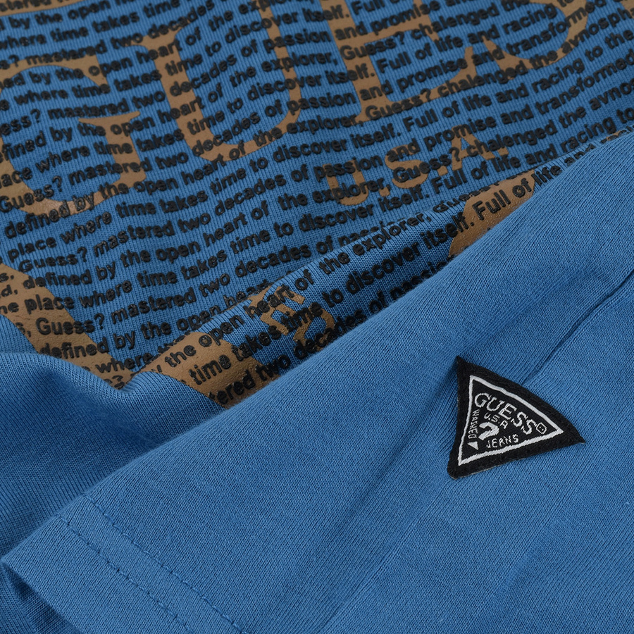 T-Shirt Męski GUESS Logo M1RI28 J1311 Niebieski