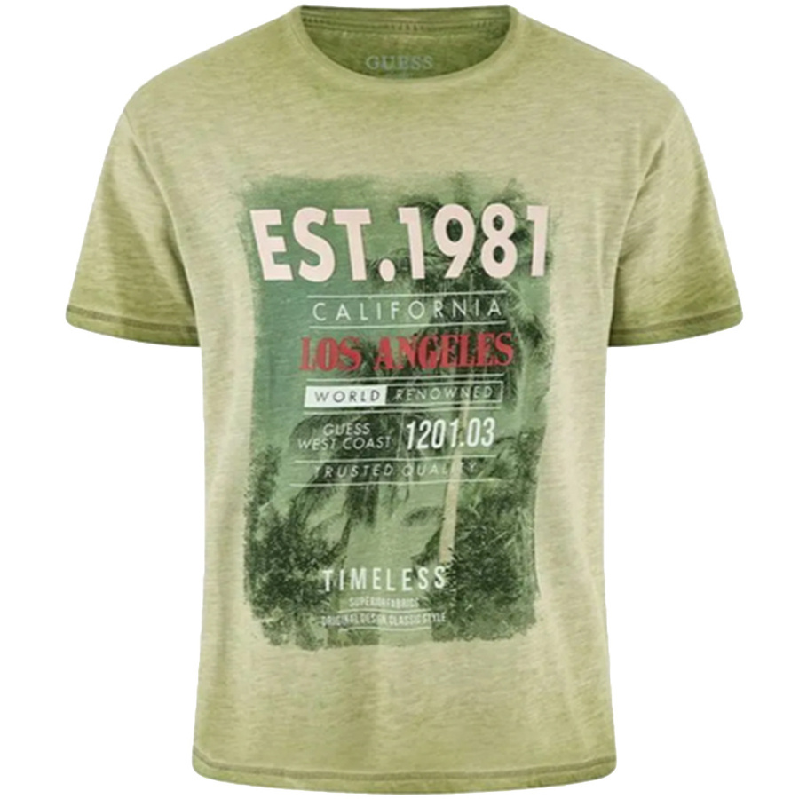 T-Shirt Męski GUESS Logo M3GI17K6XN4 Zielony
