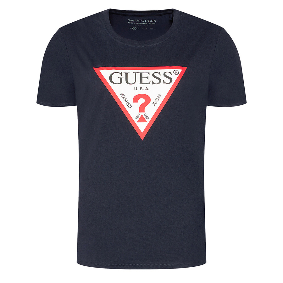 T-Shirt Meski GUESS Orginal M1RI71 I3Z11 Granatowy