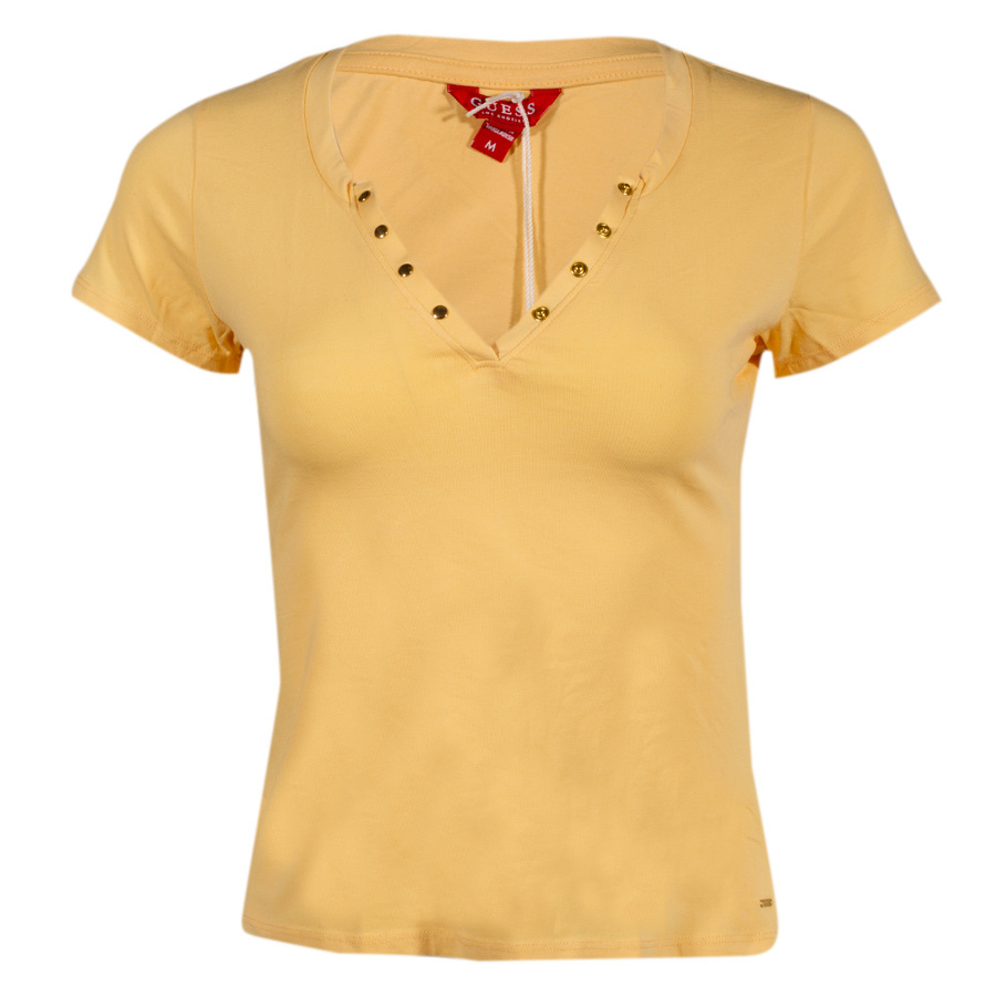 T-Shirt Damski GUESS Logo M1RI32 J1311 Żółty