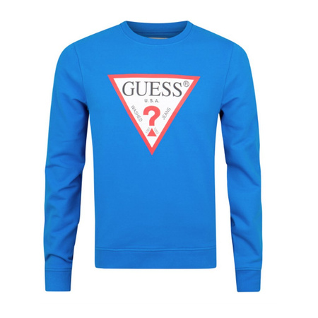 Bluza Męska GUESS LOGO Slim Fit Niebieska
