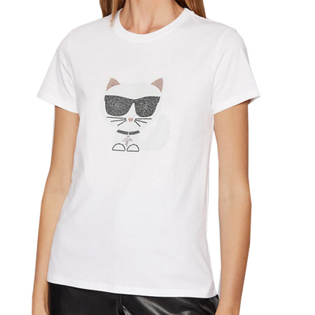 T-shirt KARL LAREGFELD Rhinestone 216W1732 Biały