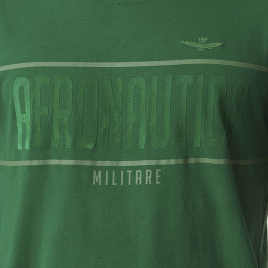 T-shirt Męski Aeronautica Militare 222TS2047J550 Zielony
