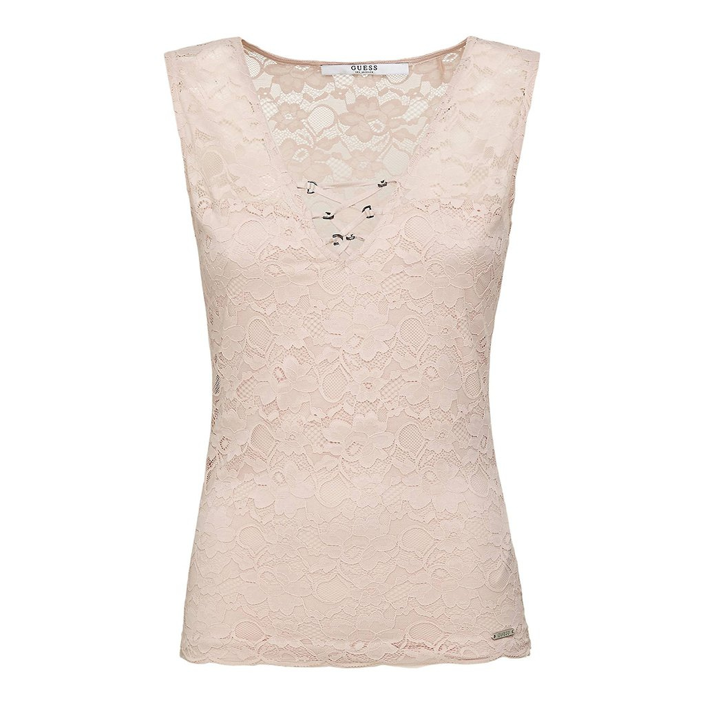 TOP KORONKOWY GUESS Z WIĄZANIEM W73P64K6120