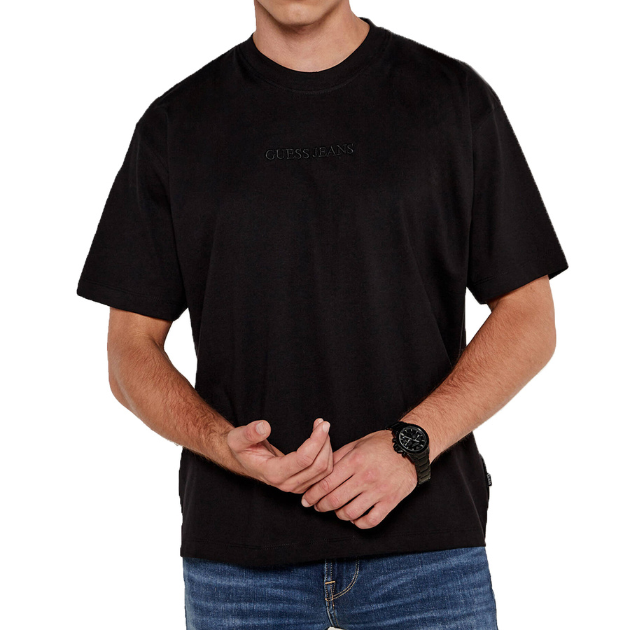 T-shirt Męski GUESS M4YI44 K8FQ4 Oversize Czarny