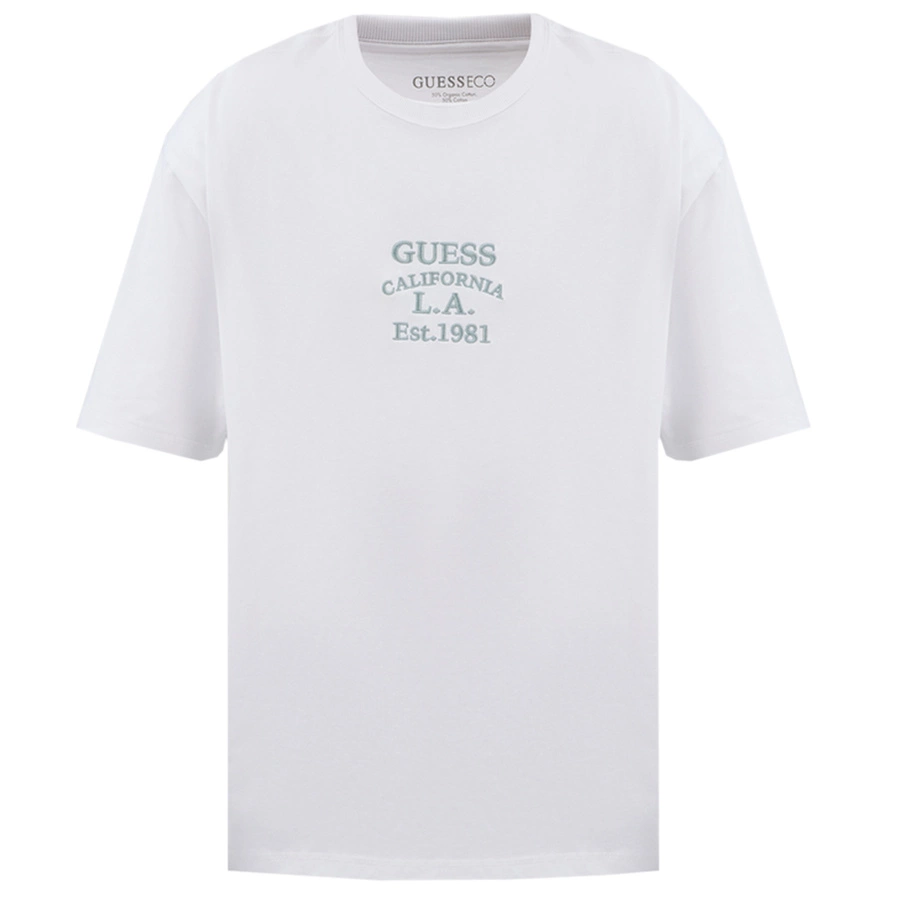 T-shirt Męski Logo GUESS M5RI35 K8FQ4 Biały