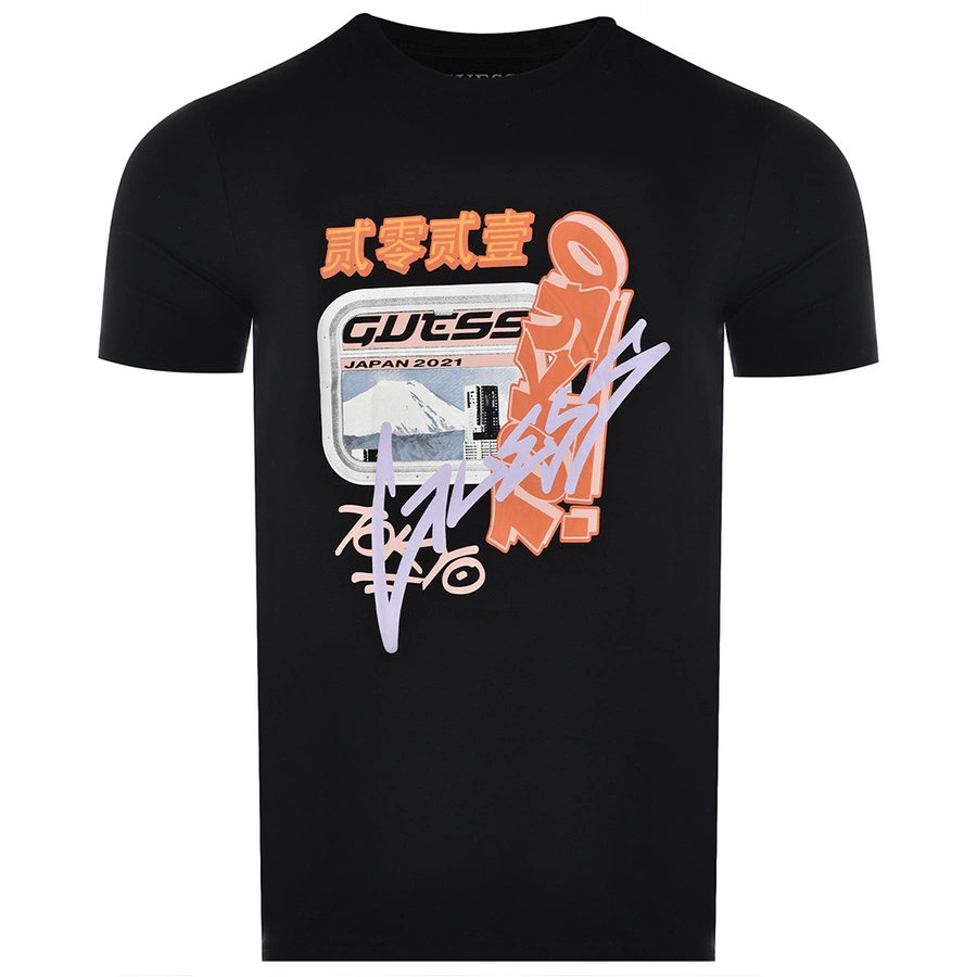 T-Shirt Męski GUESS Logo M2RI16 K8FQ1 Czarny