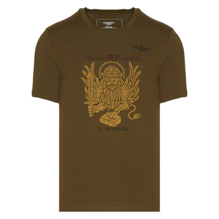 T-shirt Męski Aeronautica Militare 231TS2126J607 Khaki