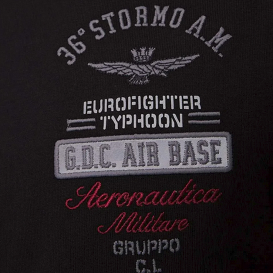 T-shirt Męski Aeronautica Militare 242TS2326J641 Czarny