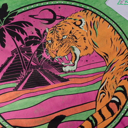 T-shirt Damski GUESS W2YI14 K9SN1 Zielony