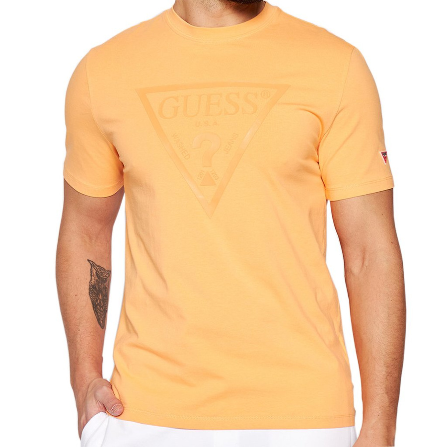 T-Shirt Męski Guess U1GA06 J1311 Pomarańczowy