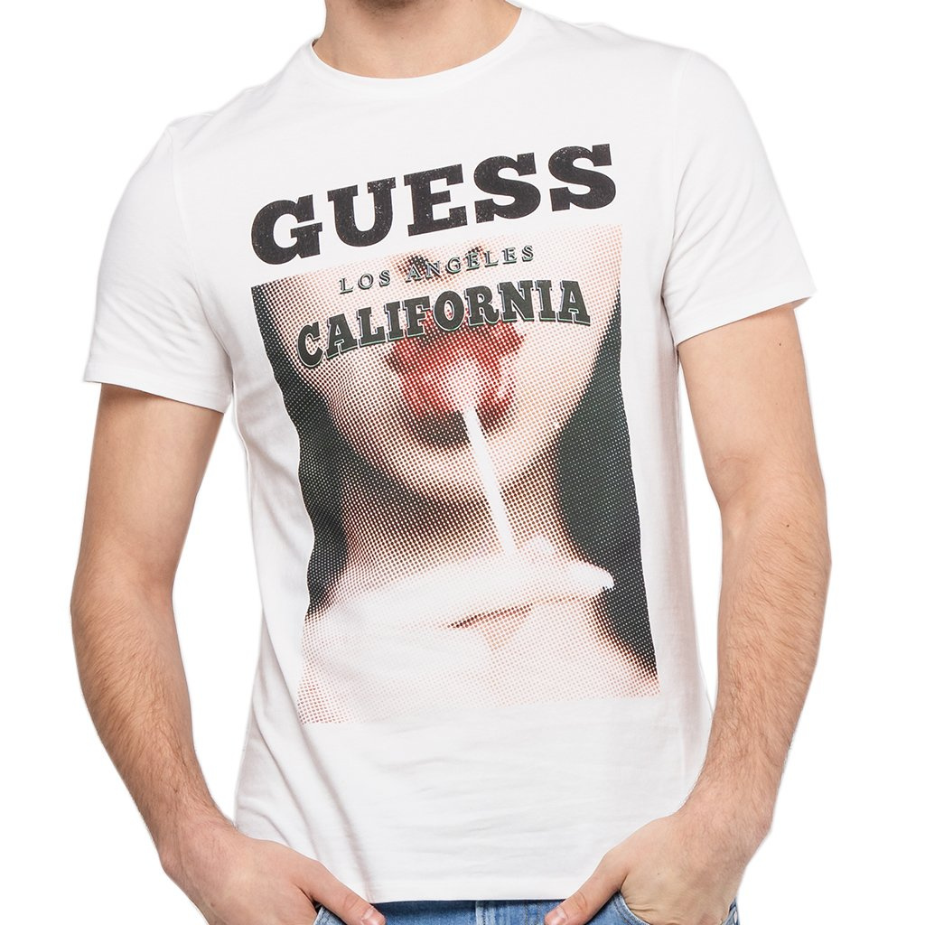 T-Shirt Męski GUESS M01I77 J1300 Biały