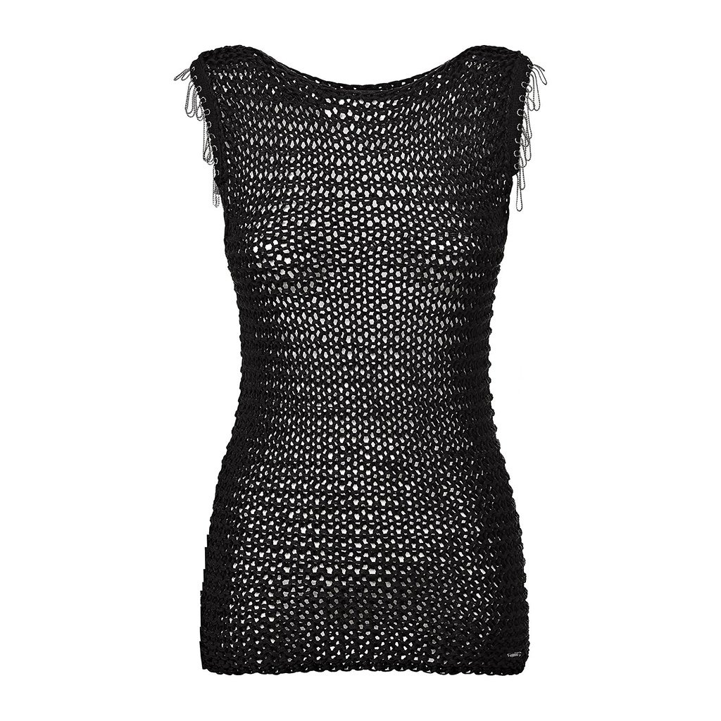 TOP GUESS Z AŻUROWYM WYKOŃCZENIEM W72R0EZ1TH0