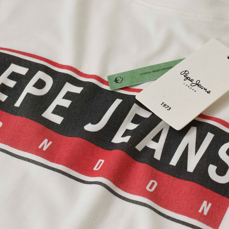 T-shirt Męski PEPE JEANS Oldwive PM508942 Biały