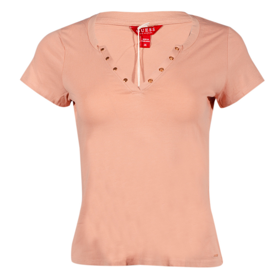 T-Shirt Damski GUESS Logo M1RI32 J1311 Różowy