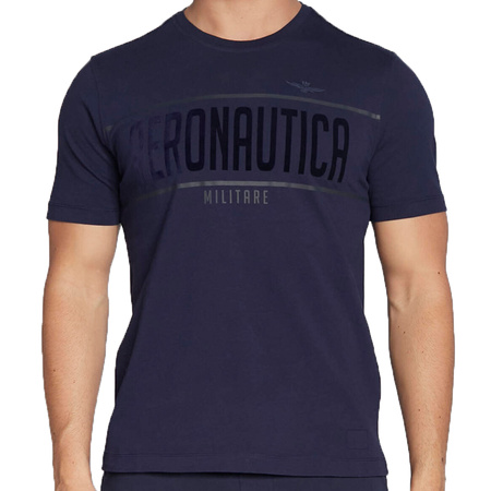T-shirt Męski Aeronautica Militare 222TS2047J550 Granatowy
