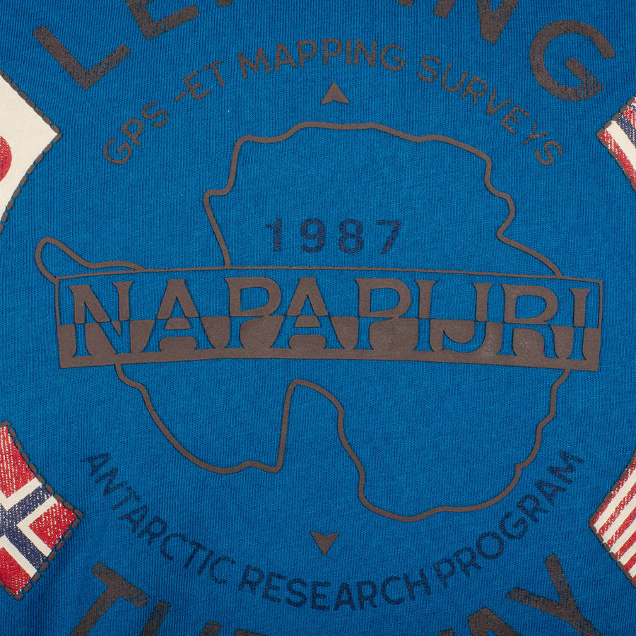 T-Shirt Męski NAPAPIJRI Leading NA4DVS Niebieski