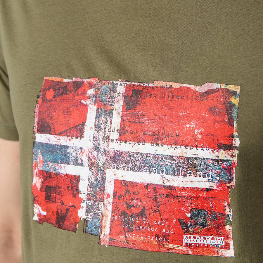 T-shirt Męski NAPAPIJRI Seitem N0YIJ4 Khaki