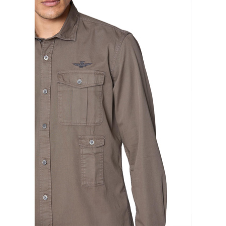 Koszula Męska Aeronautica Militare 242CA1258CT3408 KHAKI