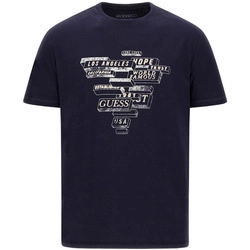 T-Shirt Męski GUESS Abstract M3YI23 J1314 Granat