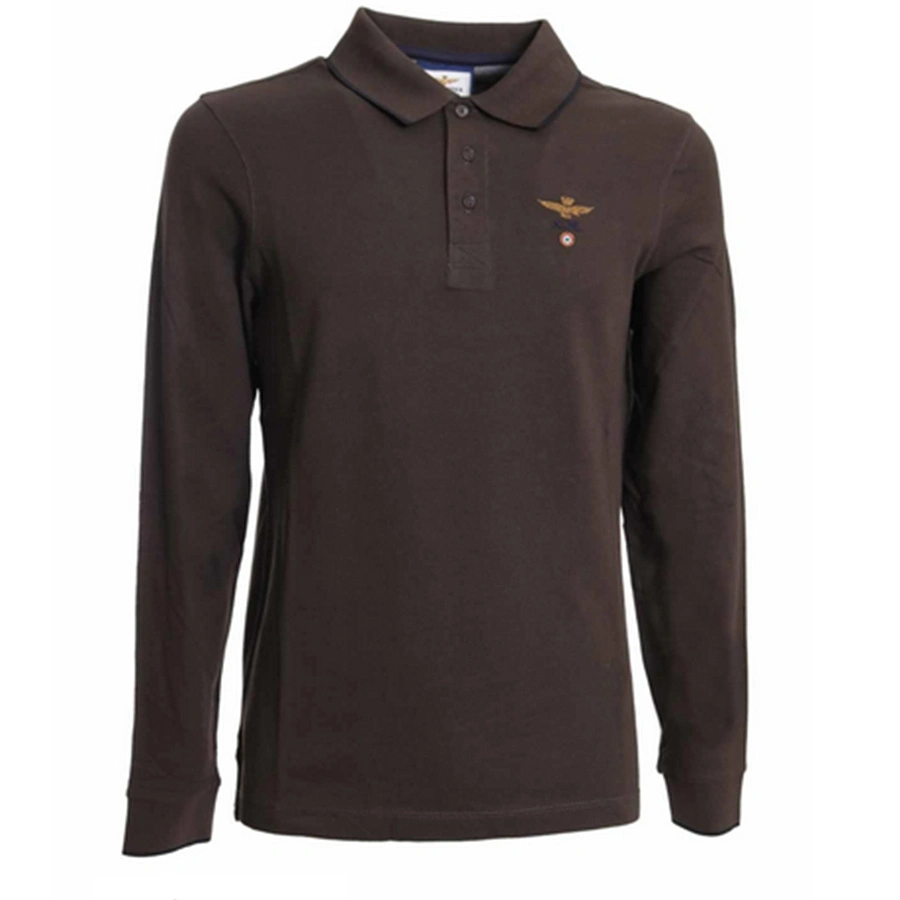 Koszulka Polo Aeronautica Militare PO1313P82 Brązowa