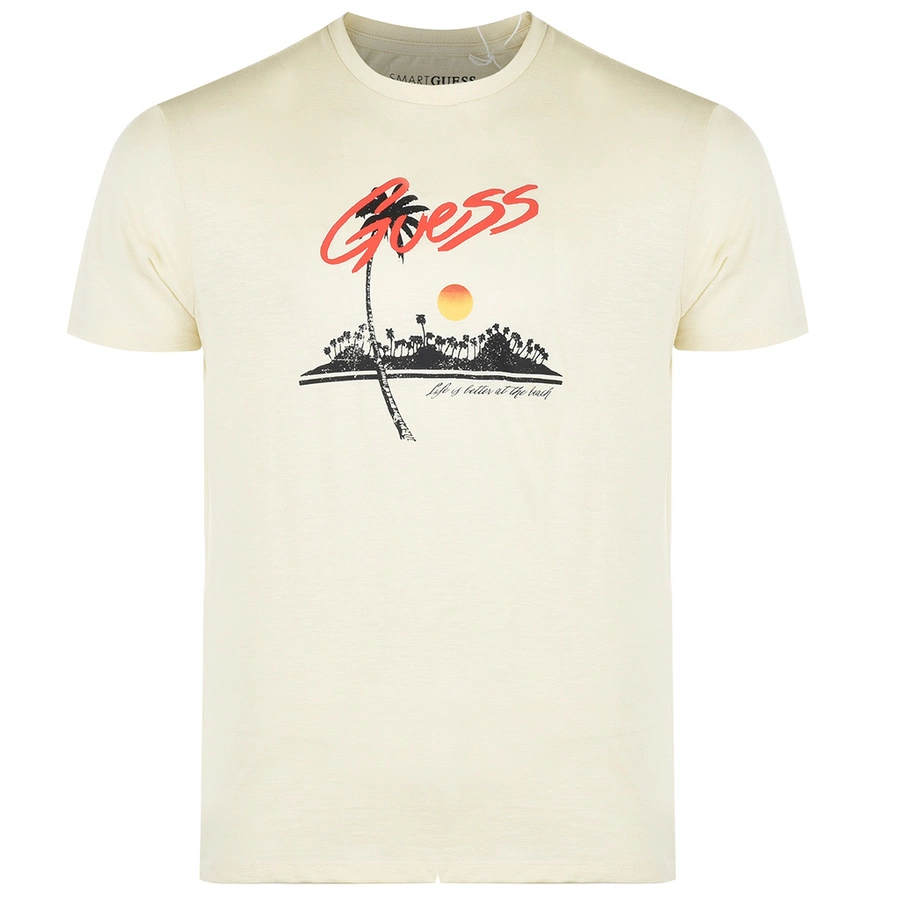 T-shirt GUESS Surfer Life Tee M2GI08 J1311 Beżowy