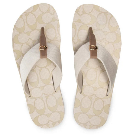 Japonki COACH Zoe Webbed C2978 Beżowy