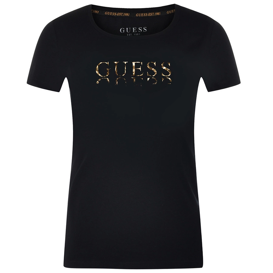 T-shirt Damski GUESS W2GI30 K9RM1 Napis Czarny