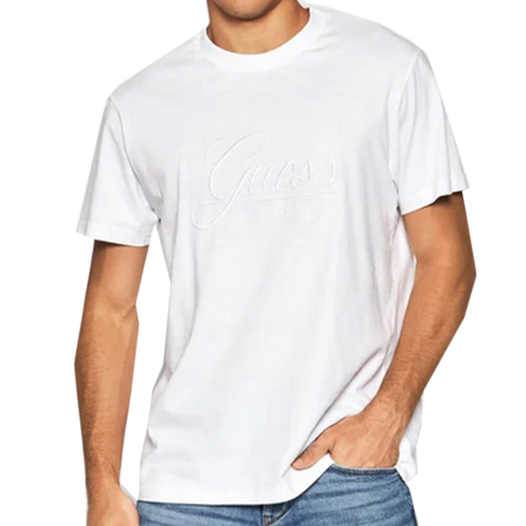 T-shirt Męski GUESS M1BI26 K8FQ1 Biały
