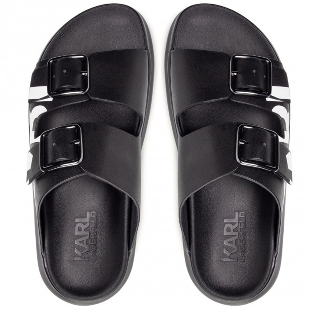 Klapki KARL LAGERFELD KL62505 Black Lthr 
