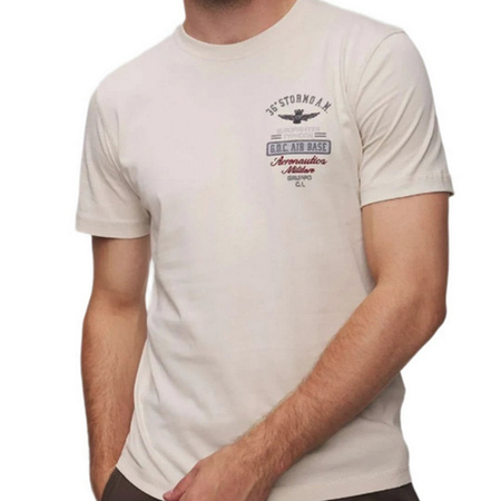 T-shirt Męski Aeronautica Militare 242TS2326J641 Beżowy