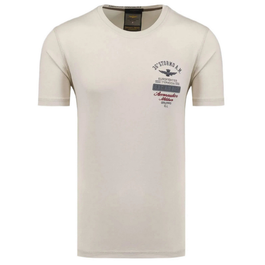 T-shirt Męski Aeronautica Militare 242TS2326J641 Beżowy