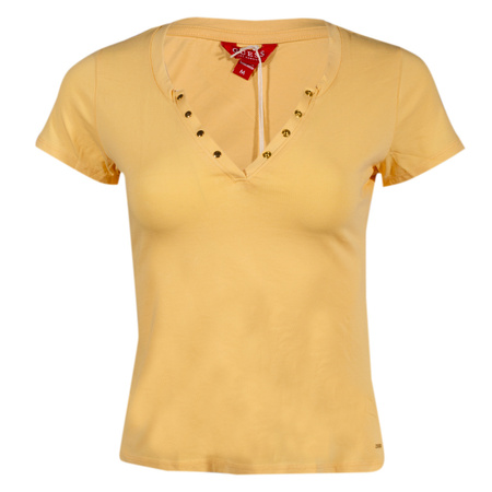 T-Shirt Damski GUESS Logo M1RI32 J1311 Żółty