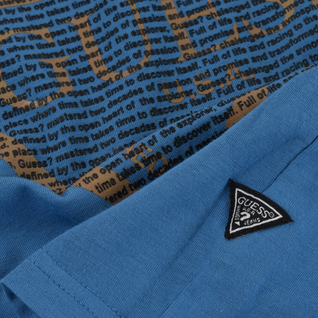 T-Shirt Męski GUESS Logo M1RI28 J1311 Niebieski