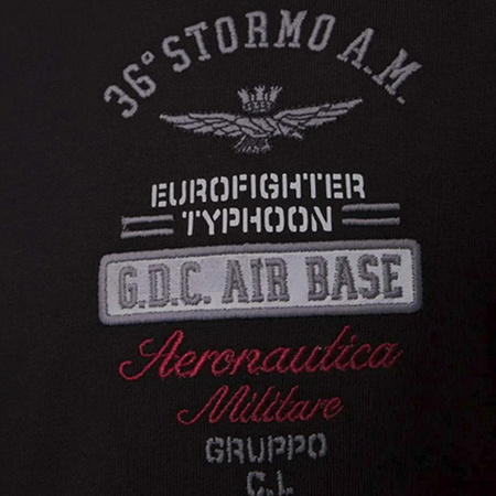 T-shirt Męski Aeronautica Militare 242TS2326J641 Czarny