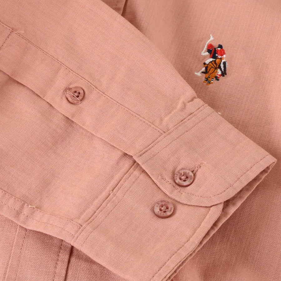 Koszula Męska U.S. POLO ASSN. US16038 Łososiowy