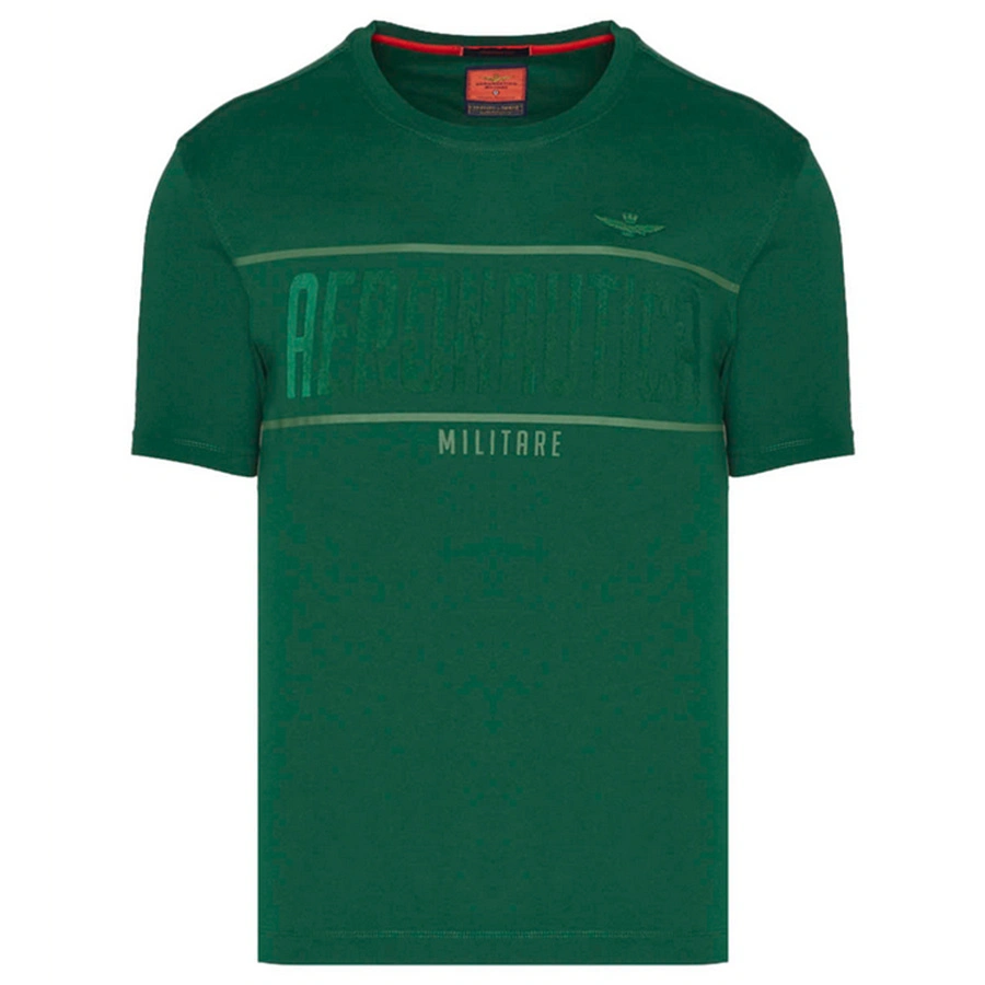 T-shirt Męski Aeronautica Militare 222TS2047J550 Zielony