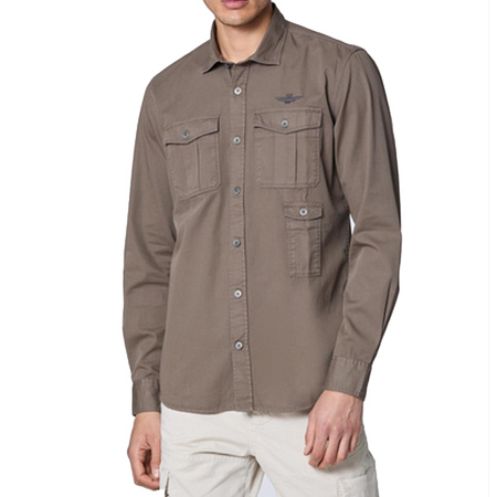 Koszula Męska Aeronautica Militare 242CA1258CT3408 KHAKI
