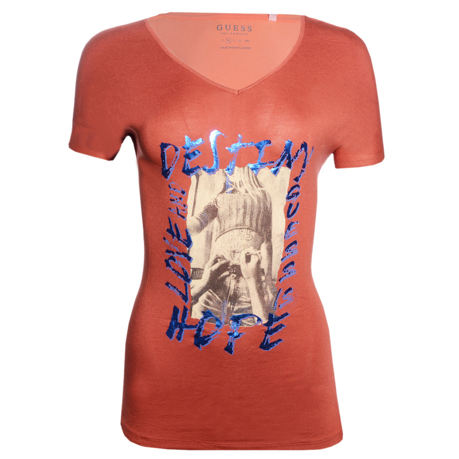T-shirt Damski GUESS Q2GII3 KB6N1 Brązowy