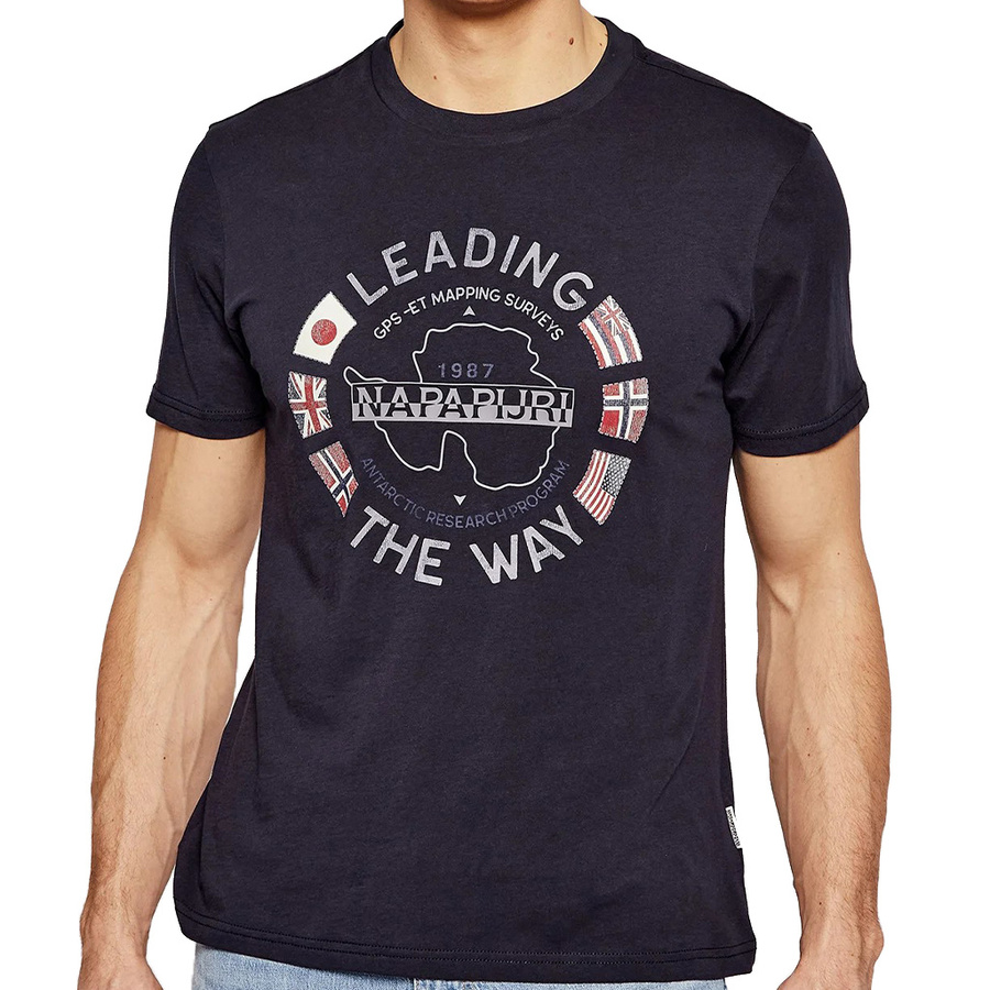 T-shirt Męski NAPAPIJRI NP0A4F6P Granatowy