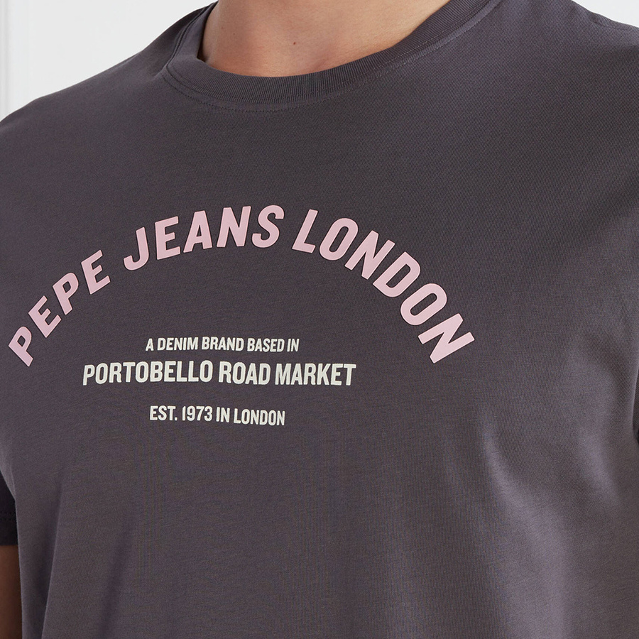 T-shirt Męski PEPE JEANS Waddon PM508948 Grafitowy