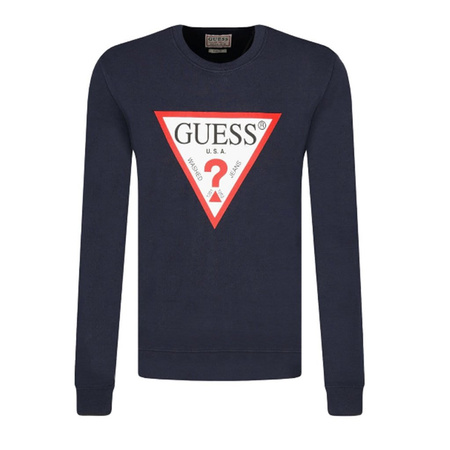 Bluza Męska GUESS LOGO Slim Fit Granatowa