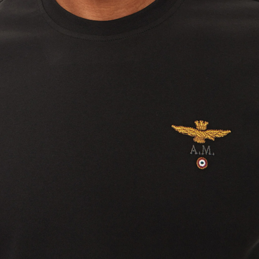 T-shirt Męski Aeronautica Militare 242TS1580J372 Czarny