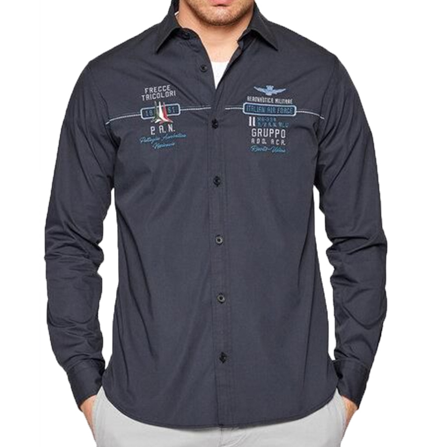 Koszula Męska Aeronautica Militare CA1203CT2941 Granatowa