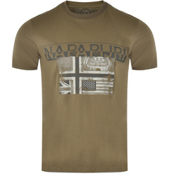 Napapijri T-Shirt Meski N0YHCWBC2 Khaki