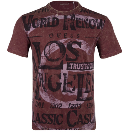 T-Shirt Męski GUESS M1YP59 KAR40 Bordowy