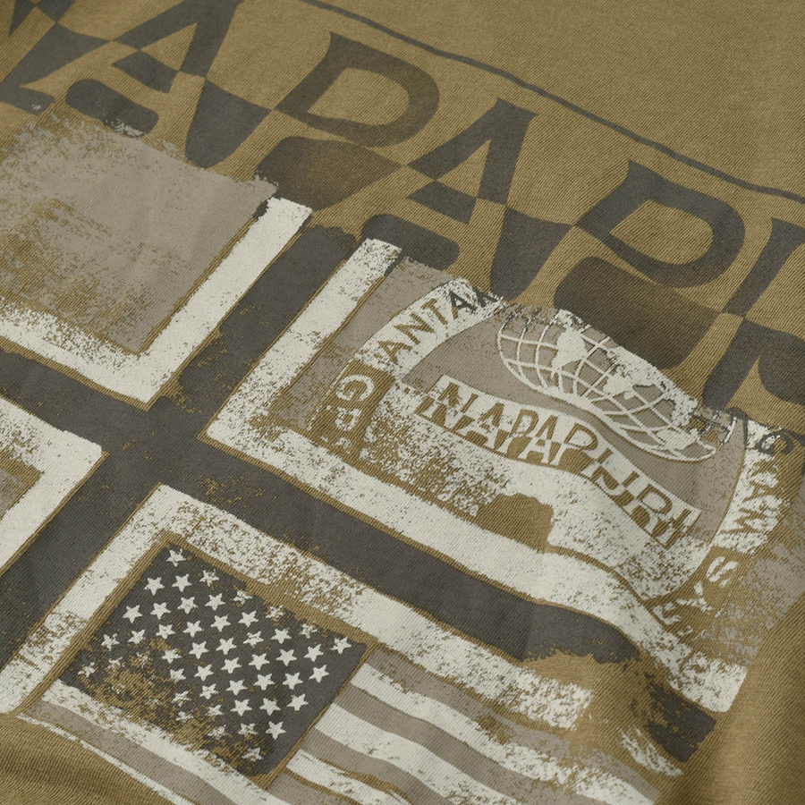 Napapijri T-Shirt Meski N0YHCWBC2 Khaki
